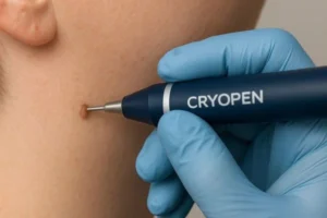 Person receiving skin tag removal Dagenham